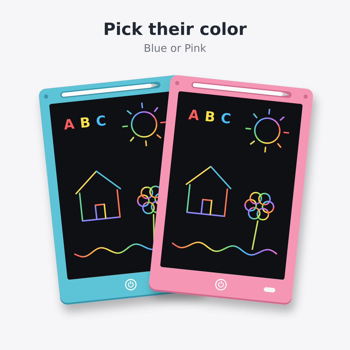 LCD drawing pad in blue and pink