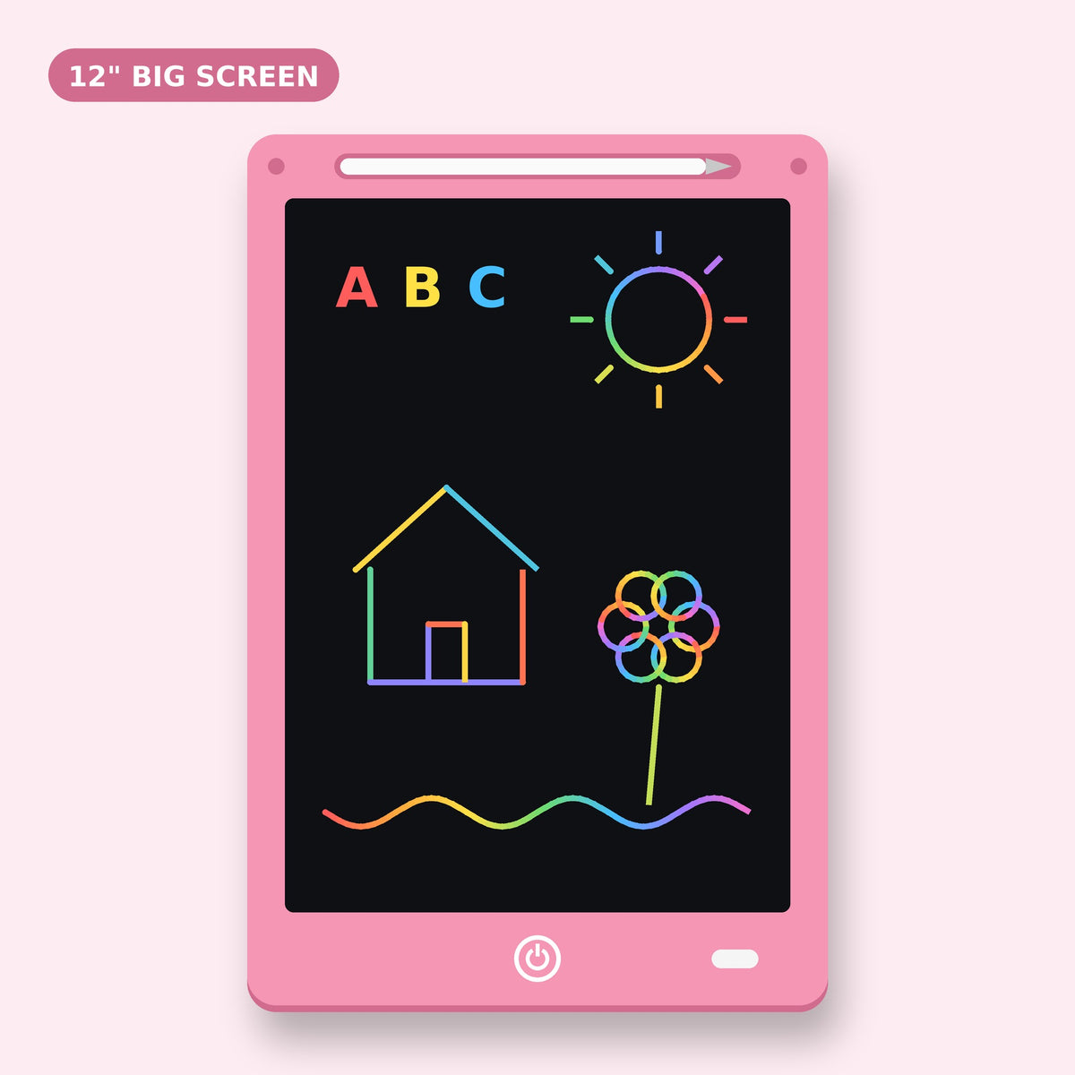 Big 12 inch LCD drawing pad, pink